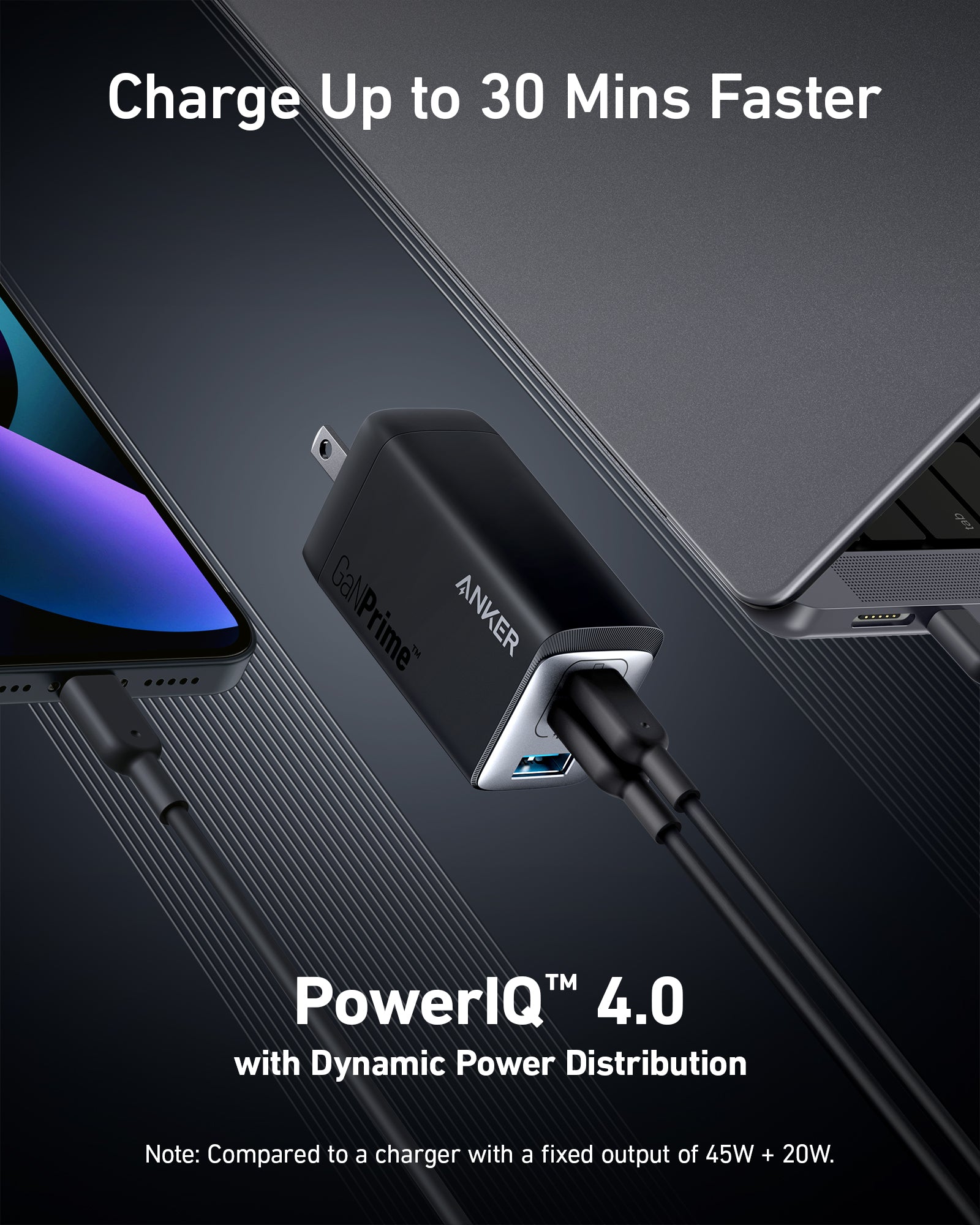 Anker 735 Charger (GaNPrime 65W) 3-port Wall Charger - Anker 735 Charger (GaNPrime 65W) 3-port Wall Charger - Default Title Ennap.com