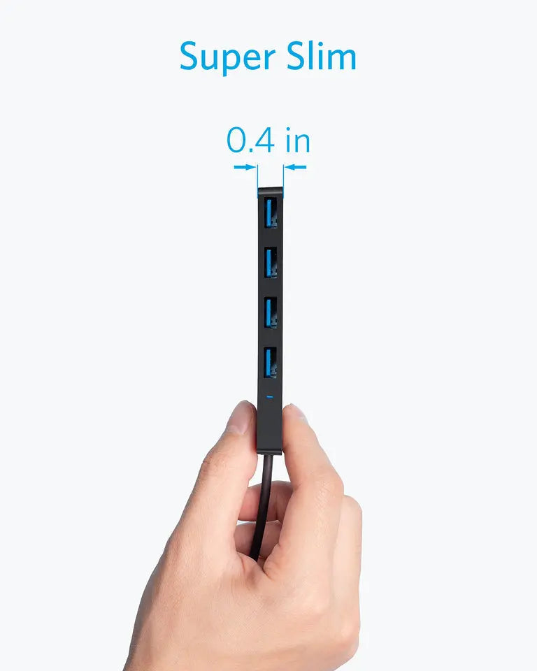 Anker Ultra Slim 4-Port USB 3.0 Data Hub-Size: 20cm---Ennap.com