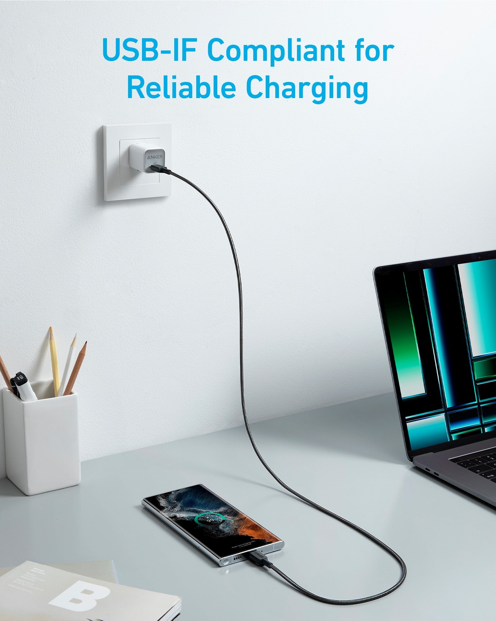 Anker 322 USB-C to USB-C 60W Cable - Anker 322 USB-C to USB-C 60W Cable - Black / 0.9m Ennap.com