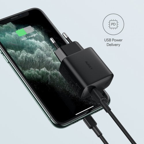 Aukey PA-F1 Swift 18W PD Fast Wall Charger with USB-C Cable