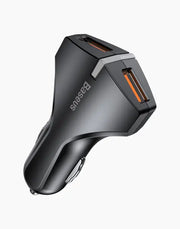 Baseus Small Rocket QC3.0 Dual-USB Car Charger With LED----Ennap.com