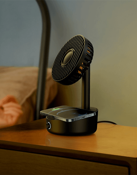 Baseus Hermit Desktop Wireless Charger + Oscillating fan With Five Blades - Baseus Hermit Desktop Wireless Charger + Oscillating fan With Five Blades - Default Title Ennap.com