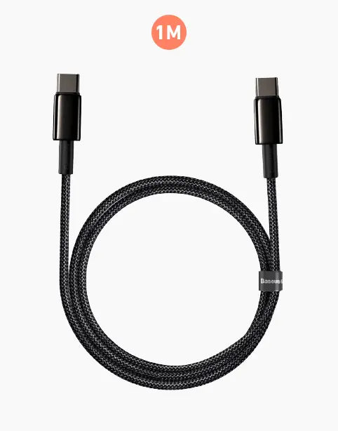 Baseus Tungsten Gold PD 100W Fast Charging Data Cable Type-C to Type-C-Length: 1M---Ennap.com