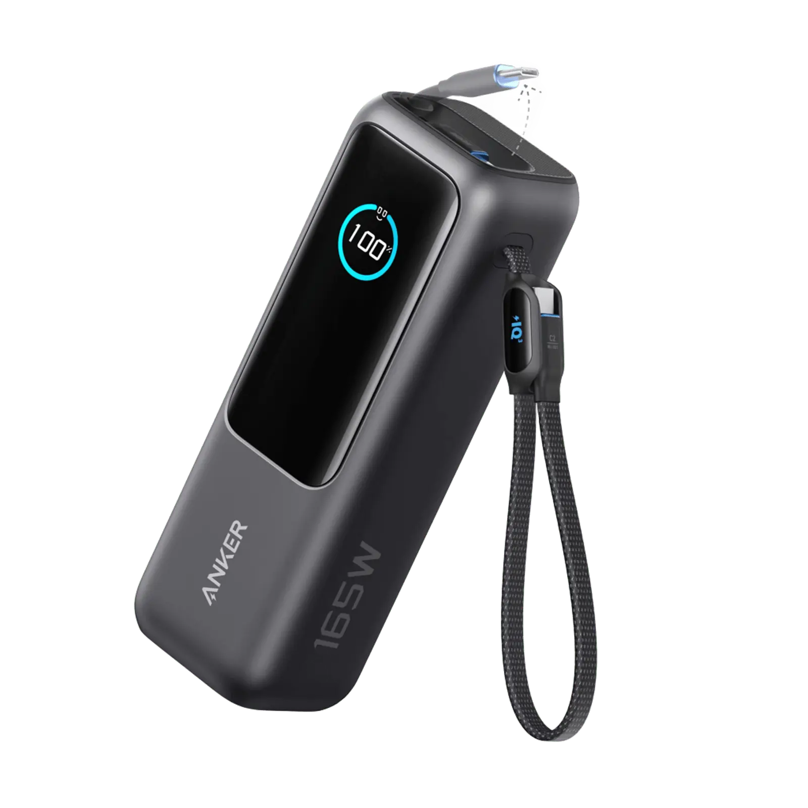 Anker Laptop Power Bank 25K, 165W, Built-In and Retractable Cables 