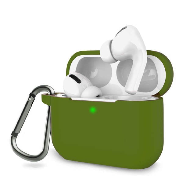 COTEetCI Protective Case For Apple AirPods Pro & AirPods Pro 2 integrated Silicon Case With Hook - COTEetCI Protective Case For Apple AirPods Pro & AirPods Pro 2 integrated Silicon Case With Hook - Olive Ennap.com