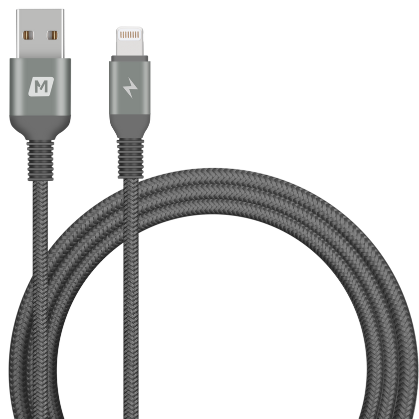Momax Elite Link Triple-Braided Nylon 2.4A MFi Lightning Cable 1.2m - Momax Elite Link Triple-Braided Nylon 2.4A MFi Lightning Cable 1.2m - Black Ennap.com