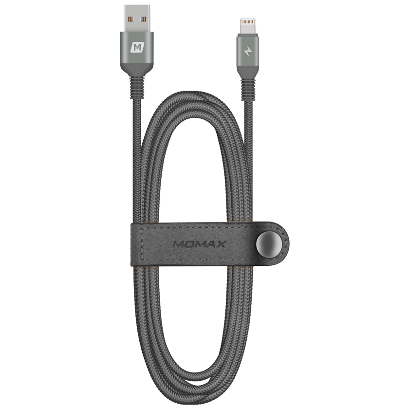 Momax Elite Link Triple-Braided Nylon 2.4A MFi Lightning Cable 1.2m - Momax Elite Link Triple-Braided Nylon 2.4A MFi Lightning Cable 1.2m - Black Ennap.com