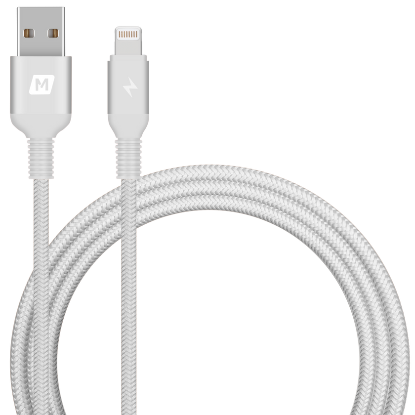 Momax Elite Link Triple-Braided Nylon 2.4A MFi Lightning Cable 1.2m - Momax Elite Link Triple-Braided Nylon 2.4A MFi Lightning Cable 1.2m - Silver Ennap.com