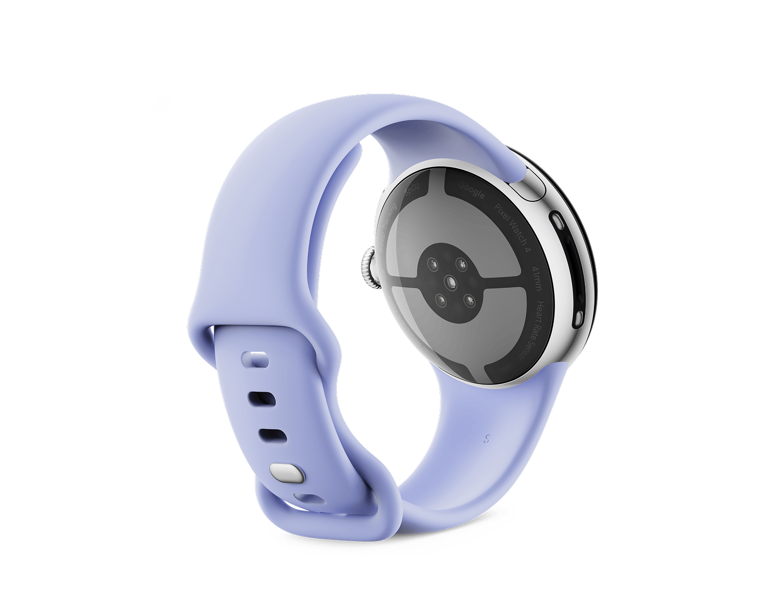 Google Pixel Watch 4-Size: 41mm-Color: Polished Silver Aluminum case / Iris Active Band-Connectivity: Bluetooth / Wi-Fi-Ennap.com