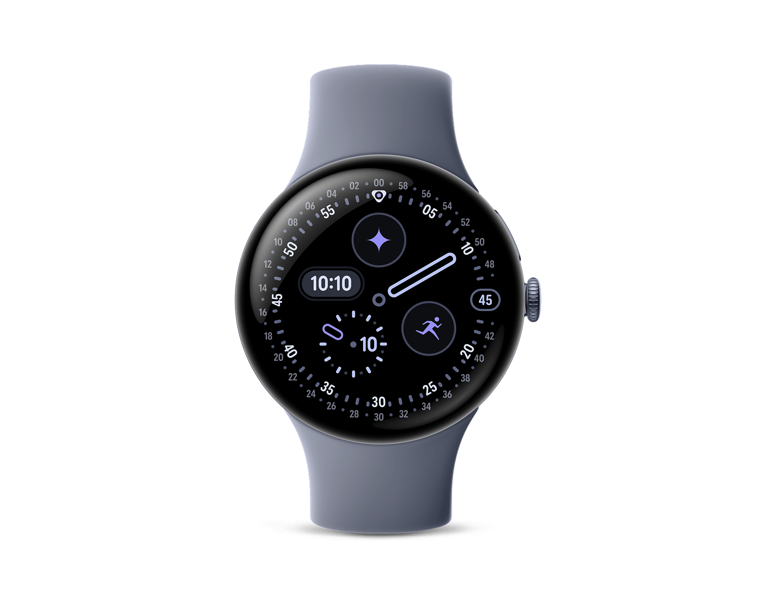 Google Pixel Watch 4-Size: 41mm-Color: Polished Silver Aluminum case / Iris Active Band-Connectivity: Bluetooth / Wi-Fi-Ennap.com