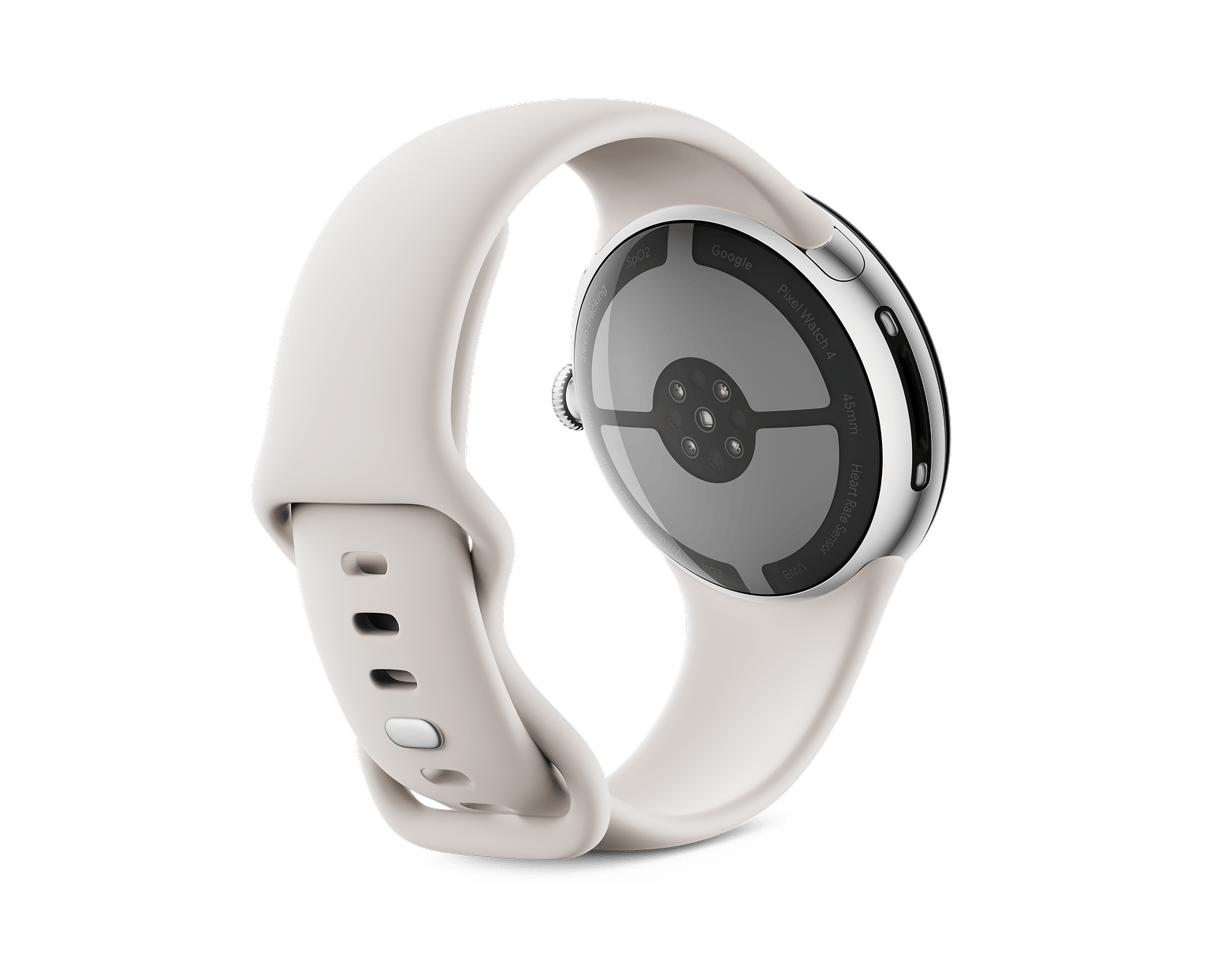Google Pixel Watch 4-Size: 41mm-Color: Polished Silver Aluminum case / Iris Active Band-Connectivity: Bluetooth / Wi-Fi-Ennap.com