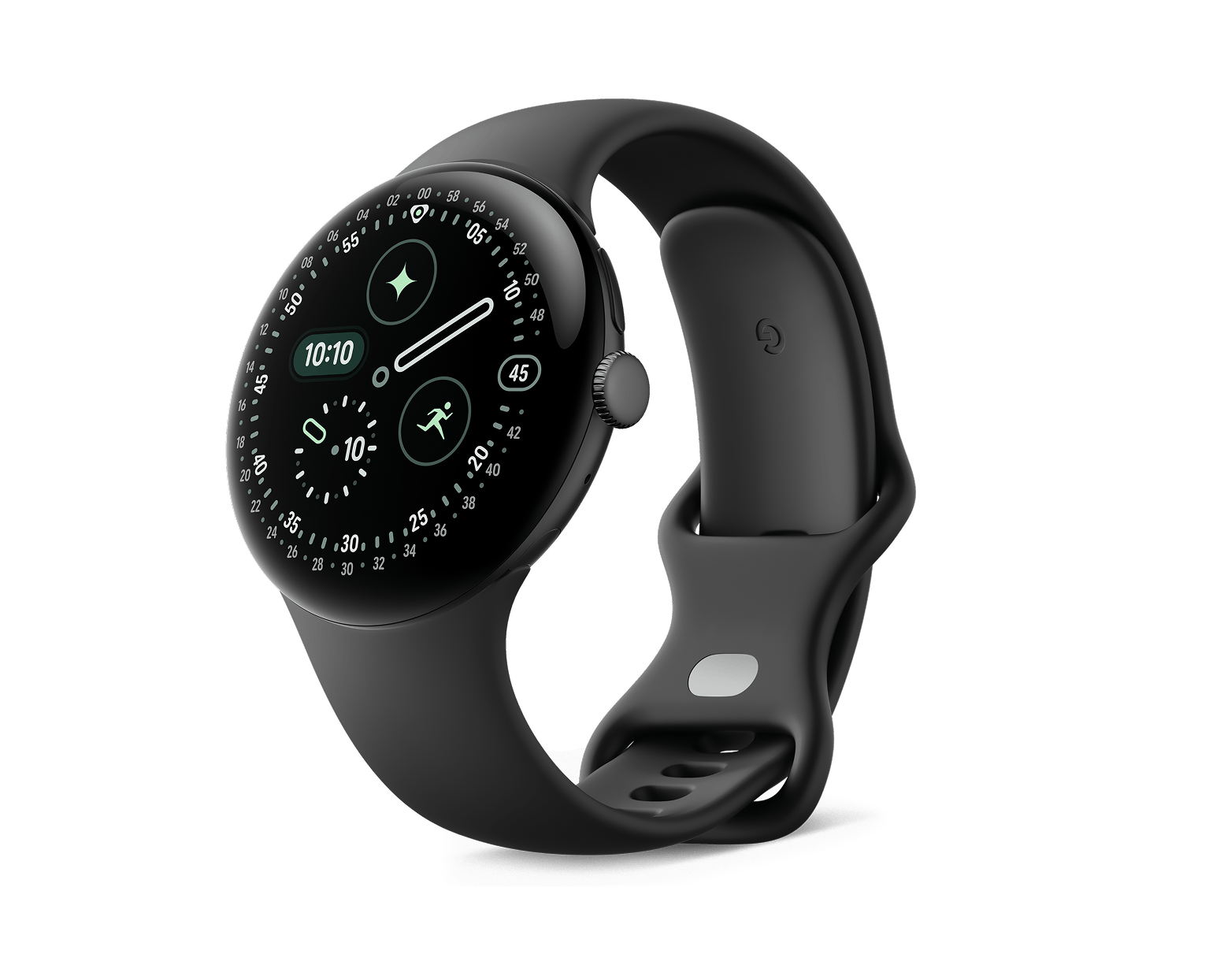 Google Pixel Watch 4-Size: 45mm-Color: Matte Black Aluminum case / Obsidian Active Band-Connectivity: Bluetooth / Wi-Fi-Ennap.com