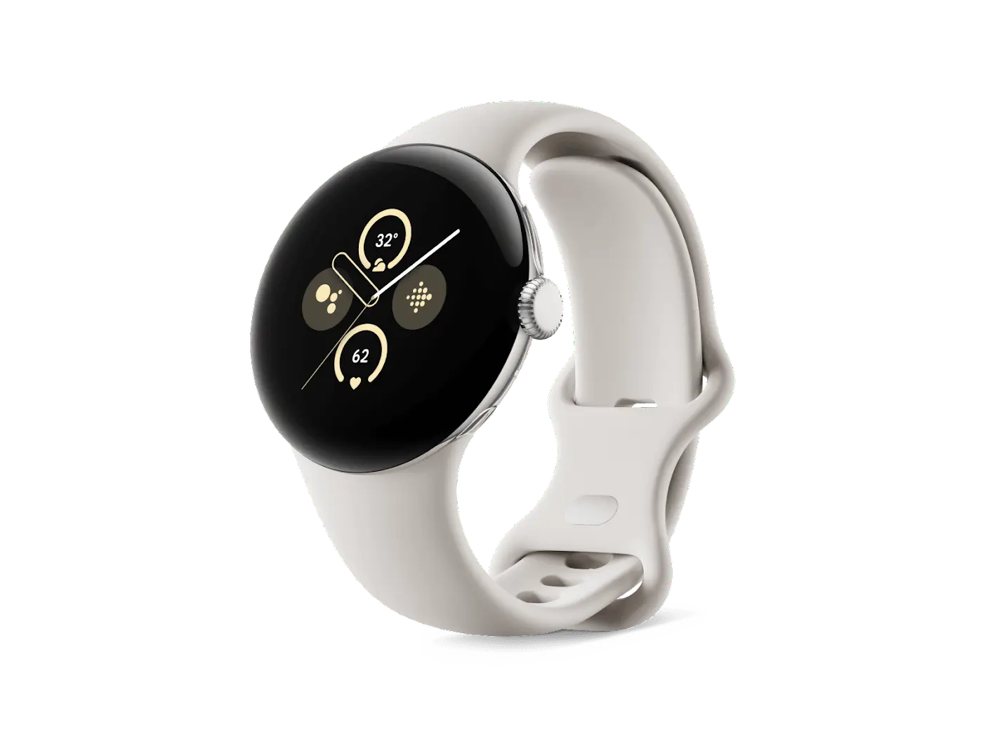 Google Pixel Watch 2-Color: Polished Silver / Porcelain-Connectivity: LTE--Ennap.com