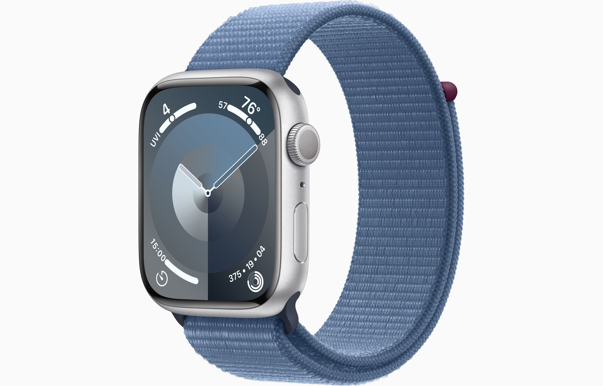 Apple Watch Series 9 Aluminum Case with Textile Sport Loop Band-Color: Winter Blue-Size: 41mm-Connectivity: GPS-Ennap.com