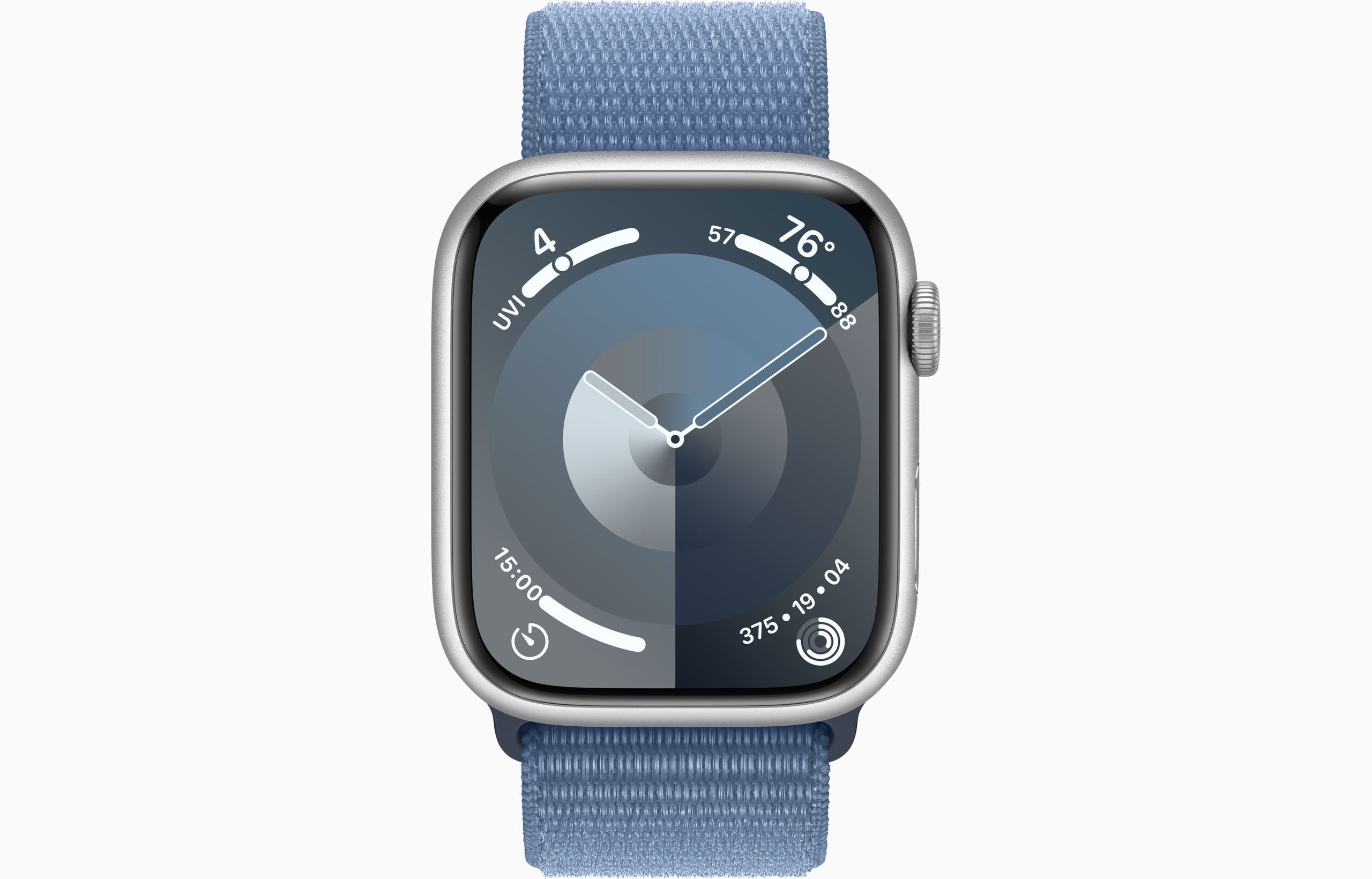 Apple Watch Series 9 Aluminum Case with Textile Sport Loop Band-Color: Winter Blue-Size: 41mm-Connectivity: GPS-Ennap.com