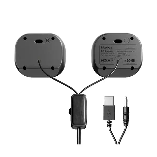 Meetion MT-SP2010 Wired Speaker 3.5mm + USB - Black 