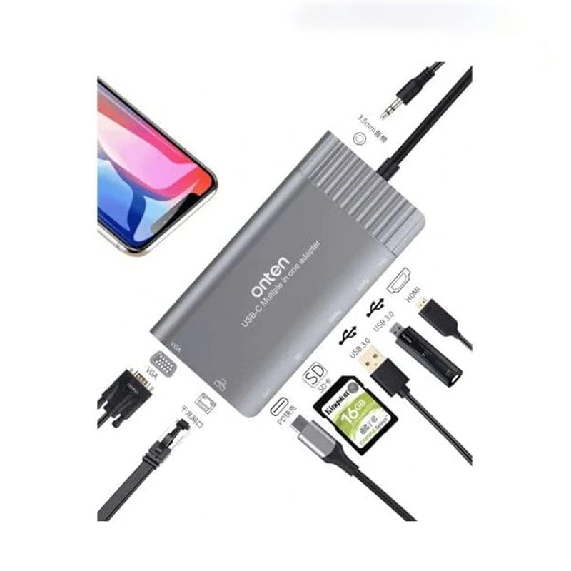 Onten OTN-95117 Type-C Multi Function Dock Station Hub----Ennap.com