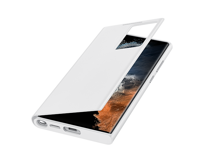 Samsung Galaxy S22 Ultra Smart Clear View Cover-Color: Black---Ennap.com