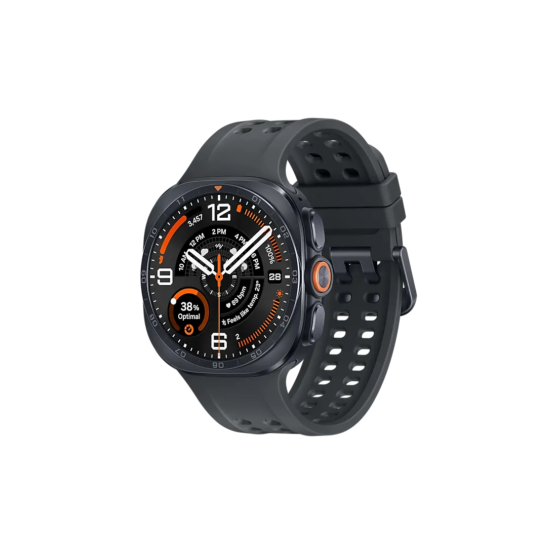 Samsung Galaxy Watch Ultra 2 LTE in Titanium Gray front view showing the display and band
