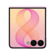 Samsung Galaxy Z Flip 8 Clear Magnet Case on the folded phone showing the cover screen