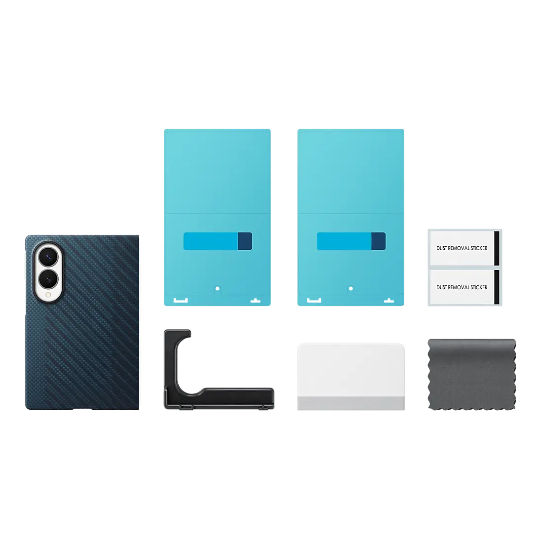 Samsung Galaxy Z Fold 8 Carbon Magnet Case in Blue rear view on the folded phone