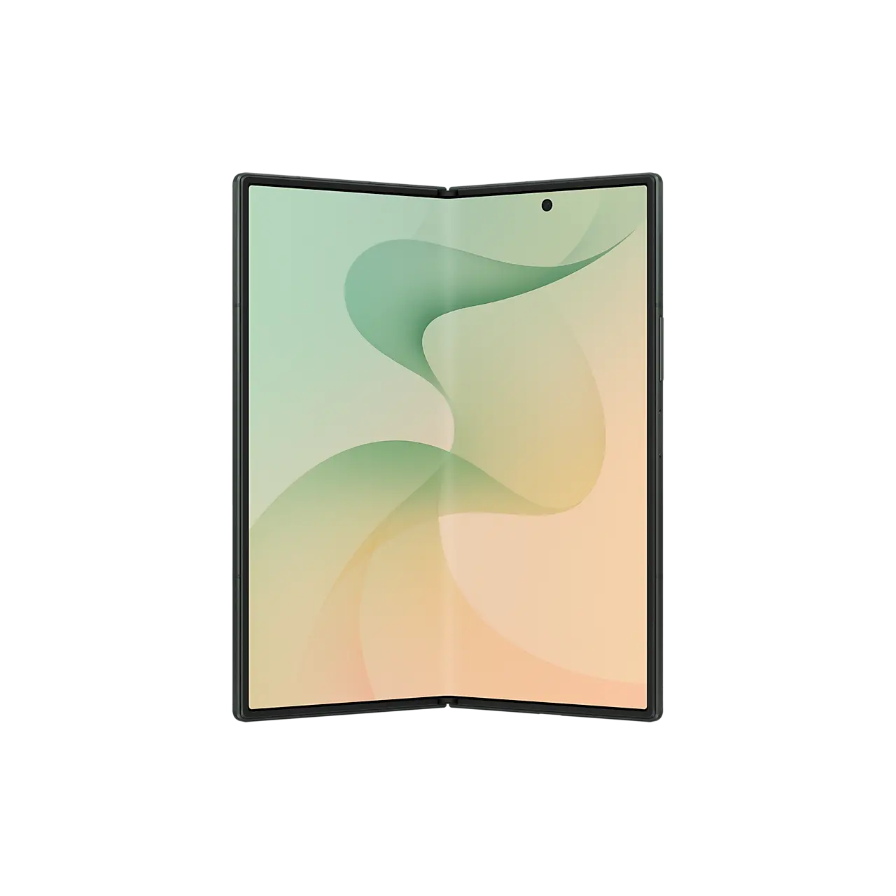 Samsung Galaxy Z Fold 8 Ultra 5G in Green Shadow unfolded main screen at an angle