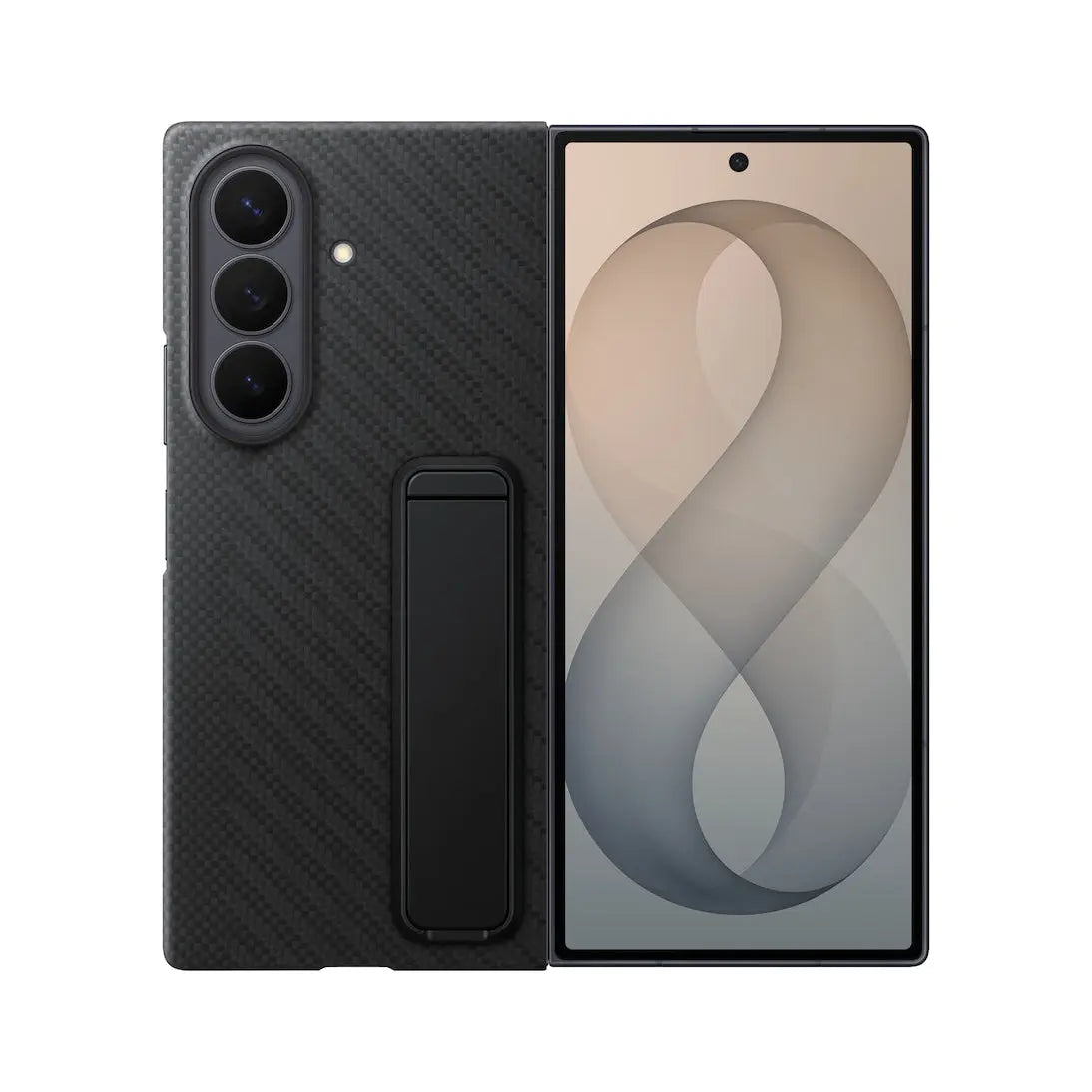 جراب Samsung Galaxy Z Fold8 Ultra الكربوني بحامل مدمج