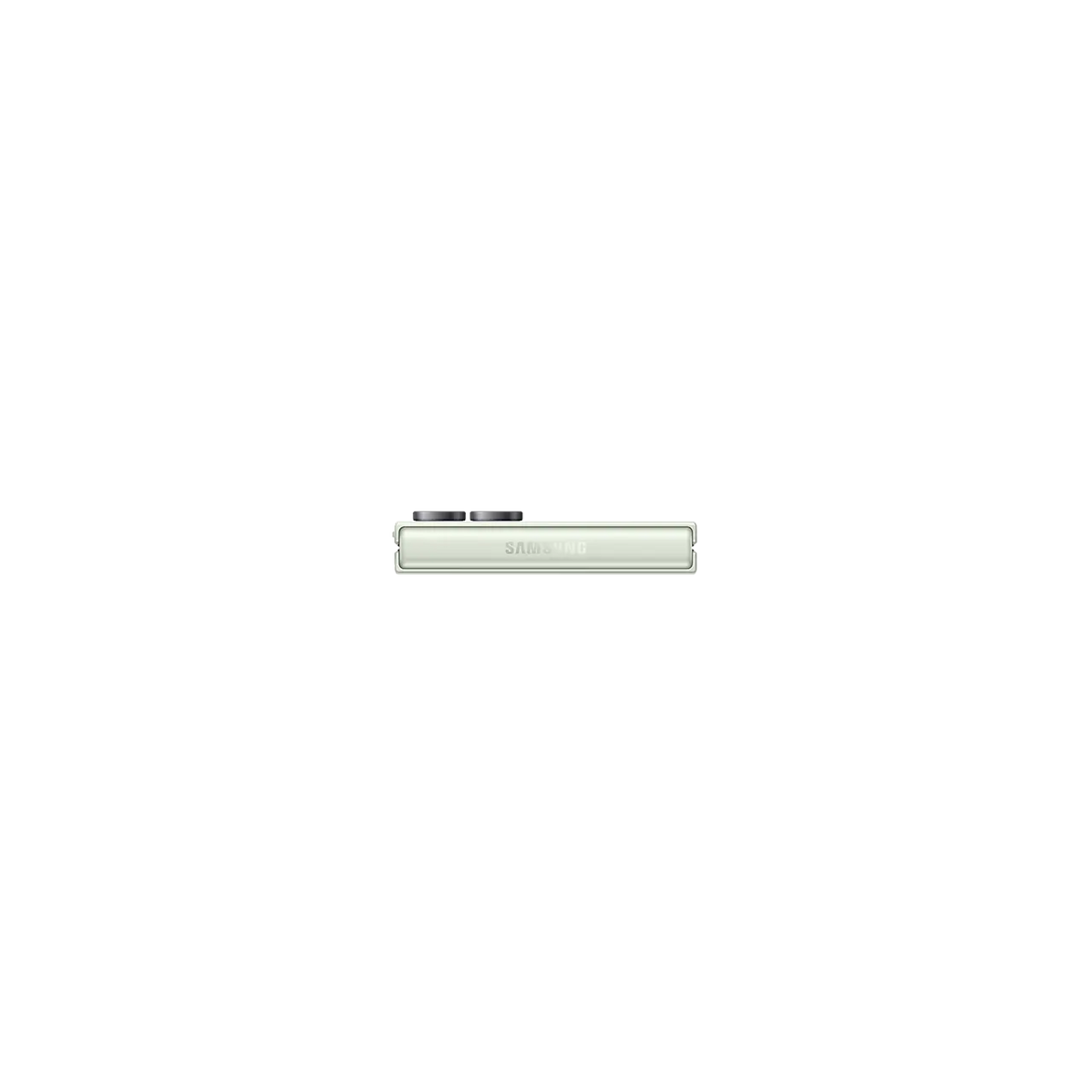 Samsung Galaxy Z Flip 8 5G in Mint folded seen from the hinge edge