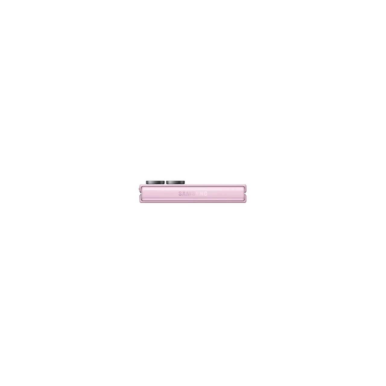 Samsung Galaxy Z Flip 8 5G in Pink folded seen from the hinge edge