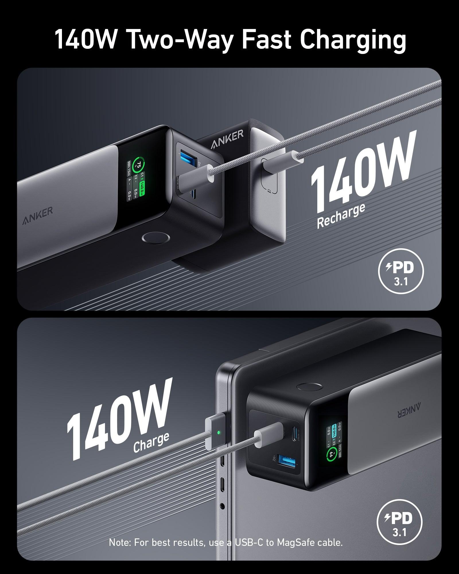 Anker 737 Power Bank (PowerCore 24K) 24000mAh, 140W, 3-port Portable Charger - Anker 737 Power Bank (PowerCore 24K) 24000mAh, 140W, 3-port Portable Charger - Default Title Ennap.com
