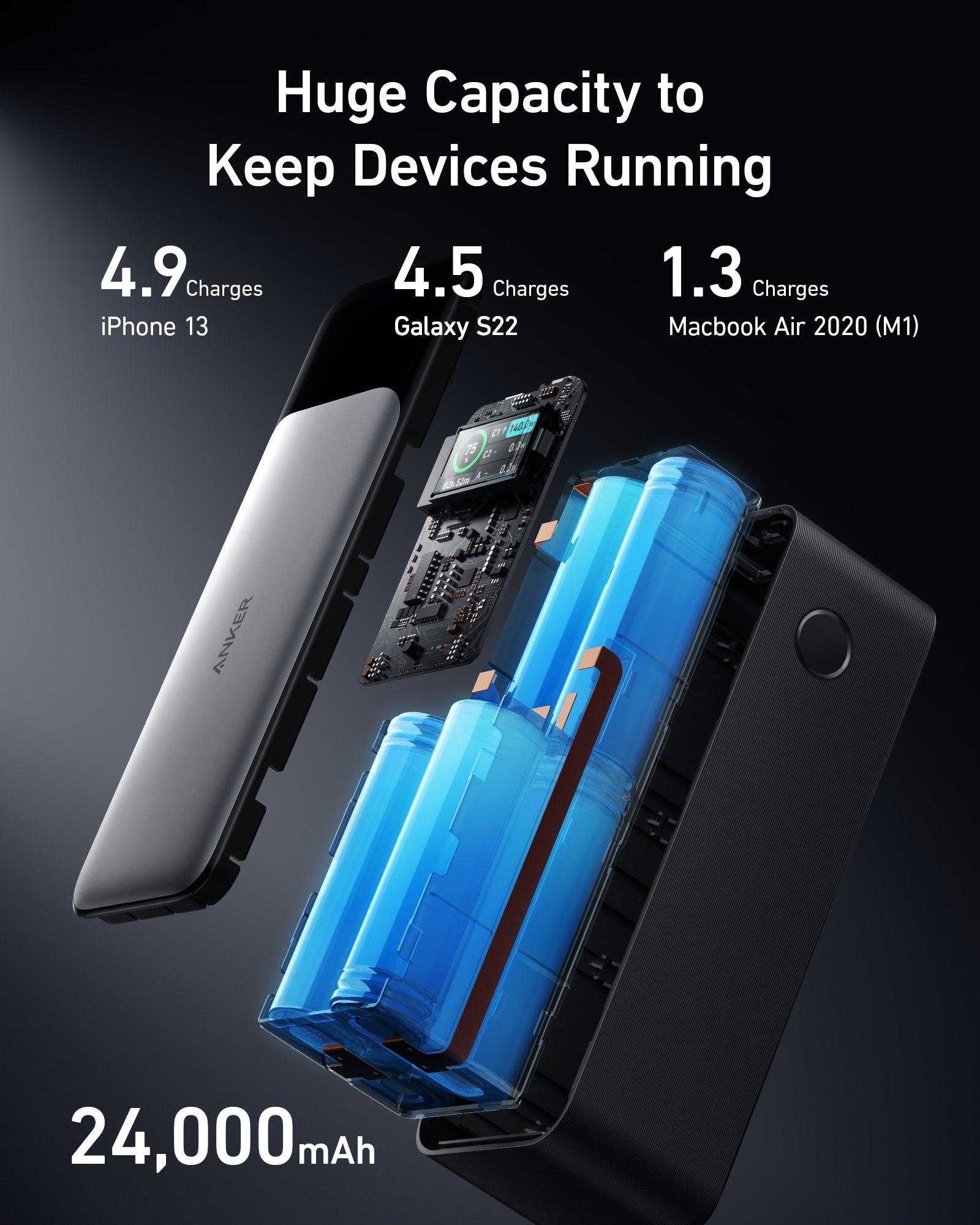Anker 737 Power Bank (PowerCore 24K) 24000mAh, 140W, 3-port Portable Charger - Anker 737 Power Bank (PowerCore 24K) 24000mAh, 140W, 3-port Portable Charger - Default Title Ennap.com