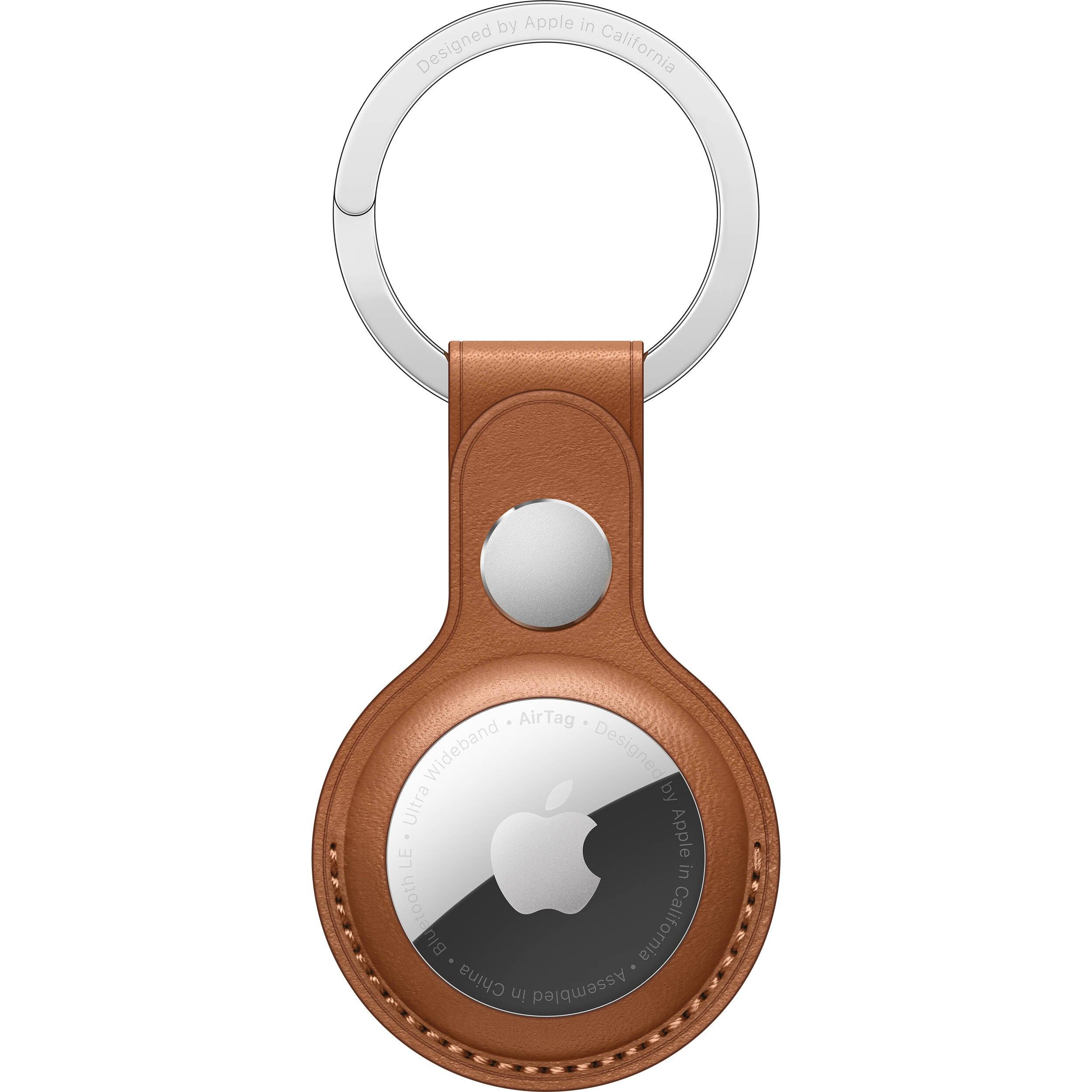 Apple AirTag Leather Key Ring - Apple AirTag Leather Key Ring - Saddle Brown Ennap.com