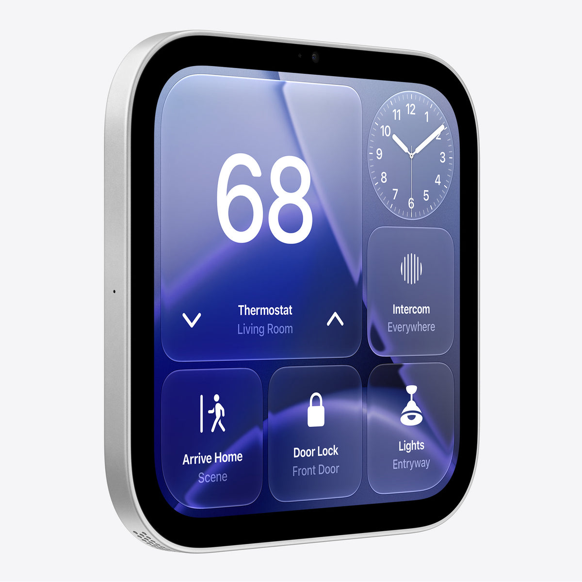 ابل HomeView (Wall Mounted) باللون Silver، منظر مائل للهيكل النحيف بعمق 0.98 سم
