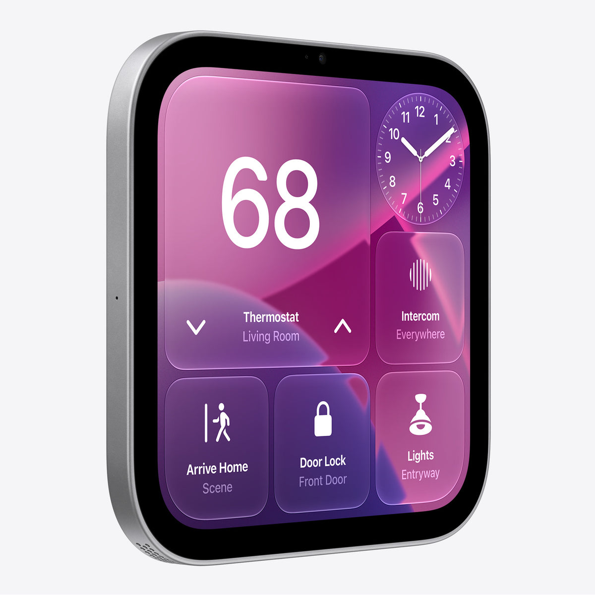 ابل HomeView (Wall Mounted) باللون Space Gray، منظر مائل للهيكل النحيف بعمق 0.98 سم