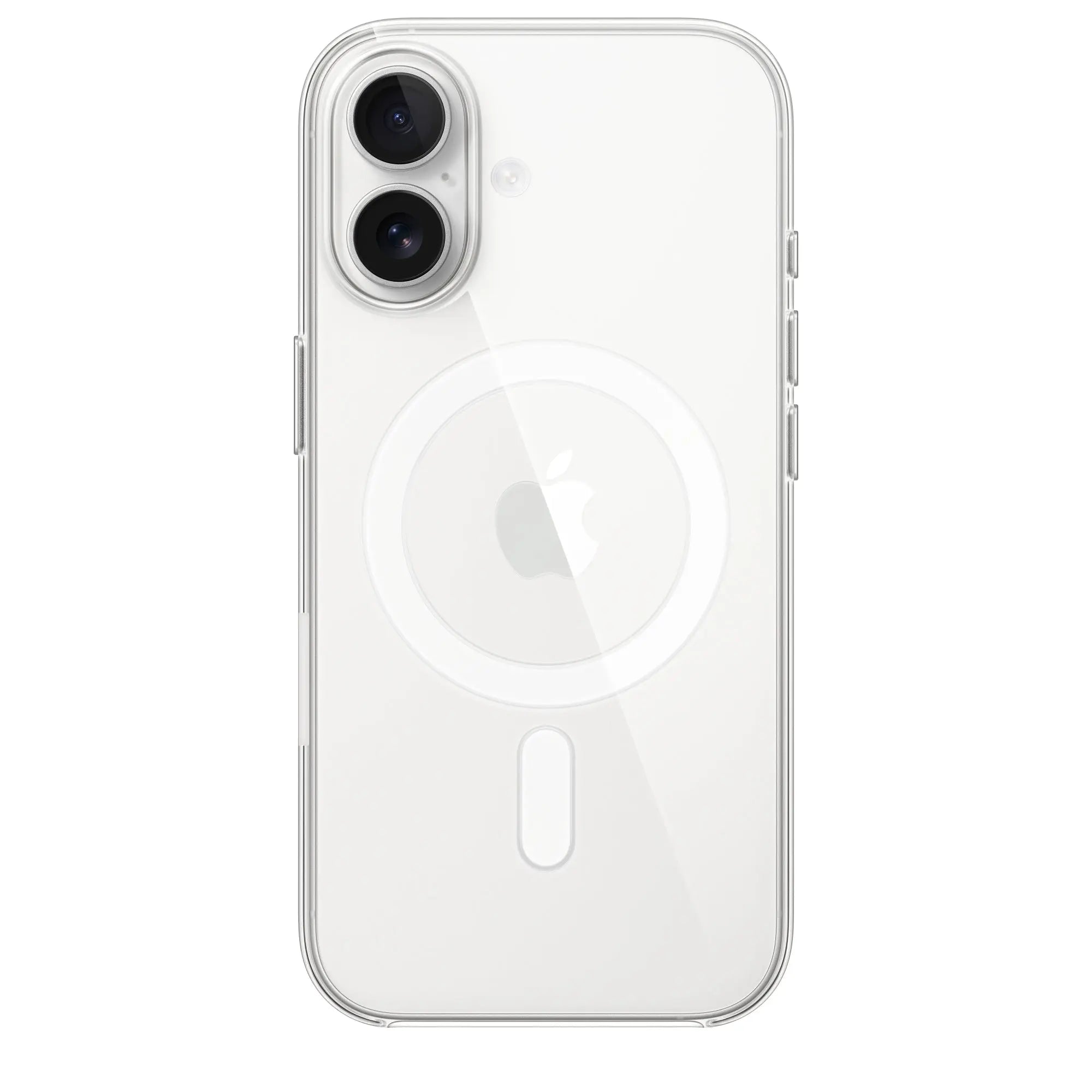 Apple iPhone 17 Clear Case with MagSafe on White iPhone 17