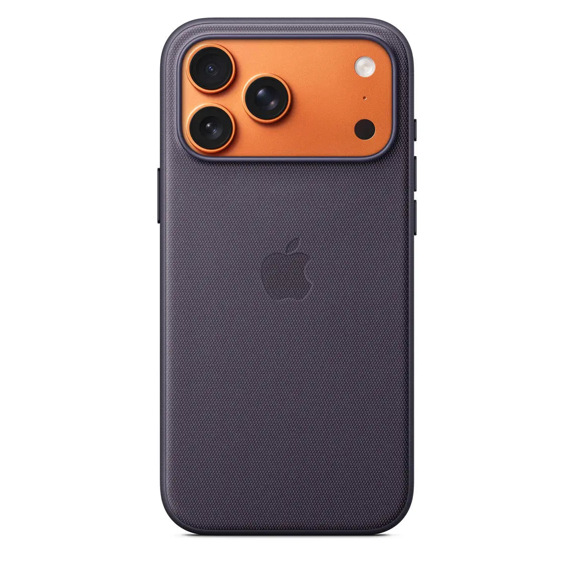 جراب ابل TechWoven لايفون 17 برو ماكس مع MagSafe باللون Purple على ايفون 17 برو ماكس بلون Cosmic Orange، منظر خلفي