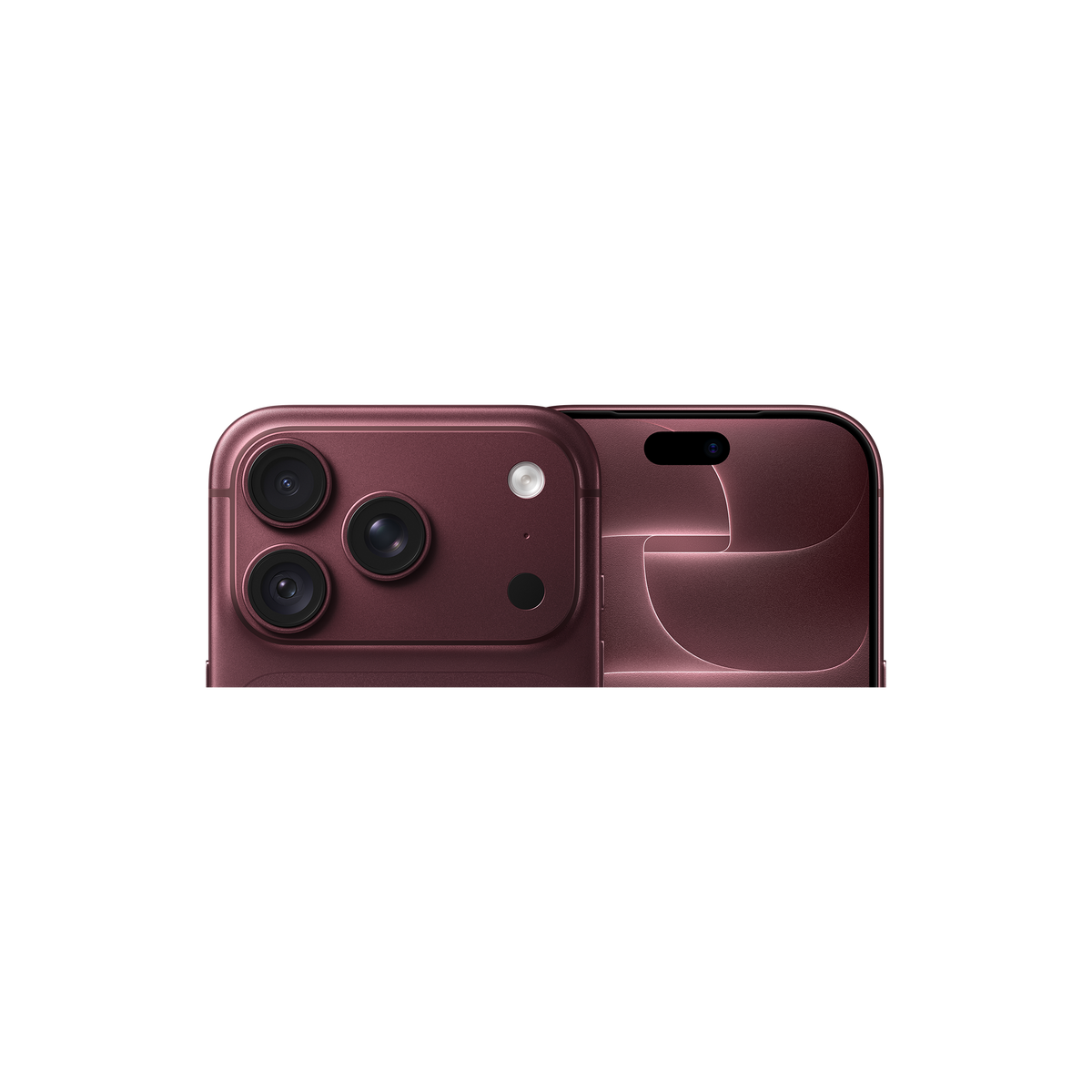 Apple iPhone 18 Pro in Burgundy, camera plateau and display close up