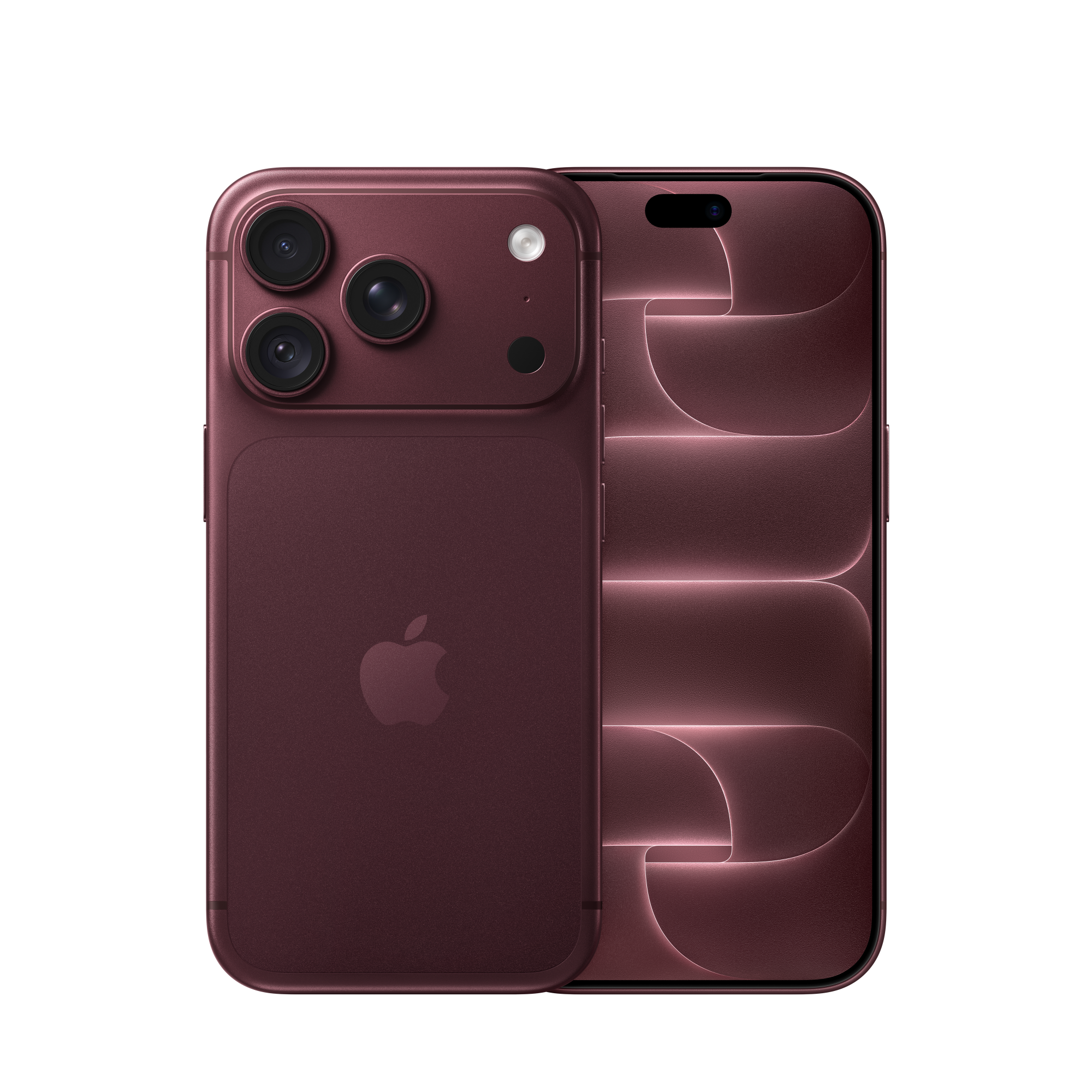 Apple iPhone 18 Pro in Burgundy, front and back