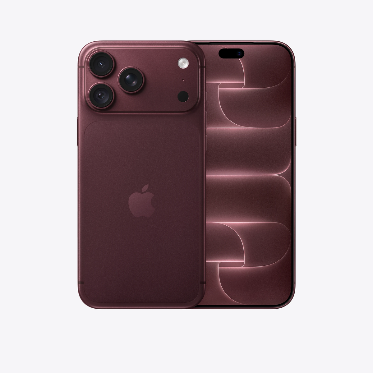 Apple iPhone 18 Pro Max in Burgundy, front and back