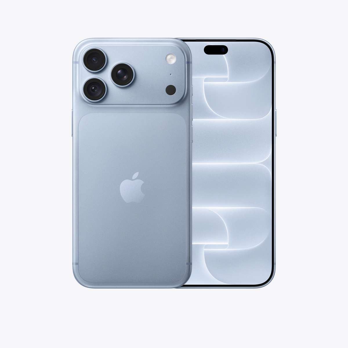 Apple iPhone 18 Pro Max in Glacier, front and back