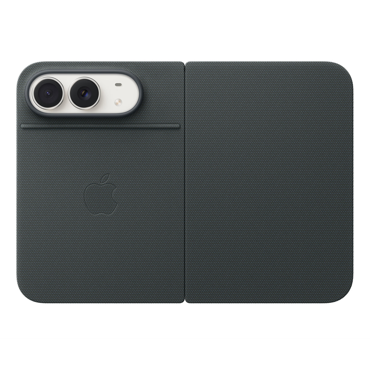 جراب أبل Folio باللون Navy Blue مركّب على iPhone Duo