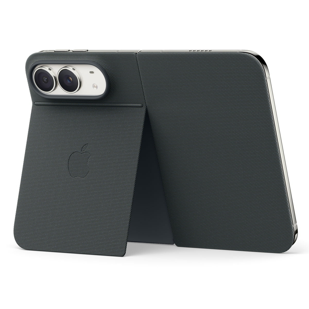 جراب أبل Folio بمسند لآيفون iPhone Duo باللون Navy Blue والمسند مفتوح