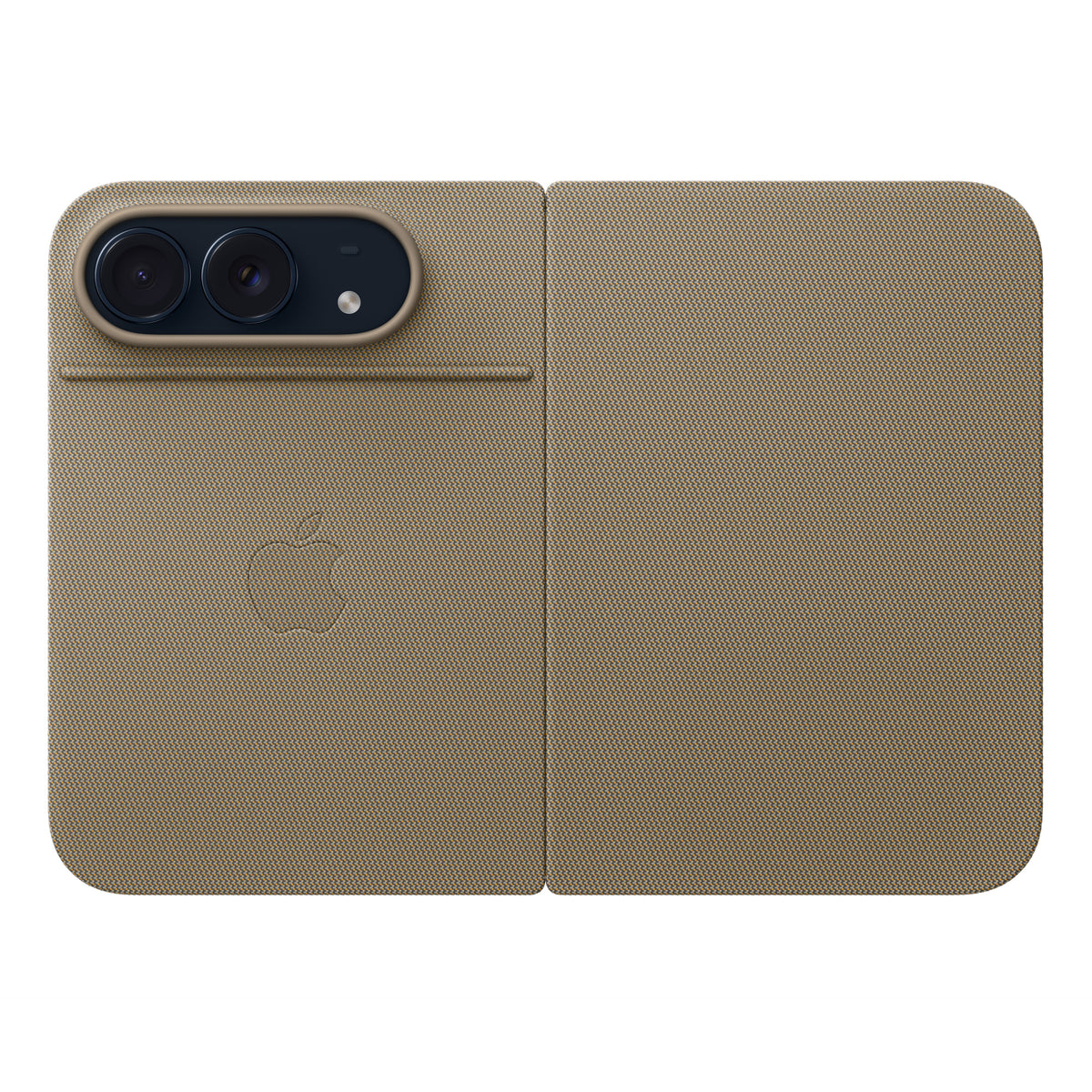 جراب أبل Folio باللون Taupe مركّب على iPhone Duo
