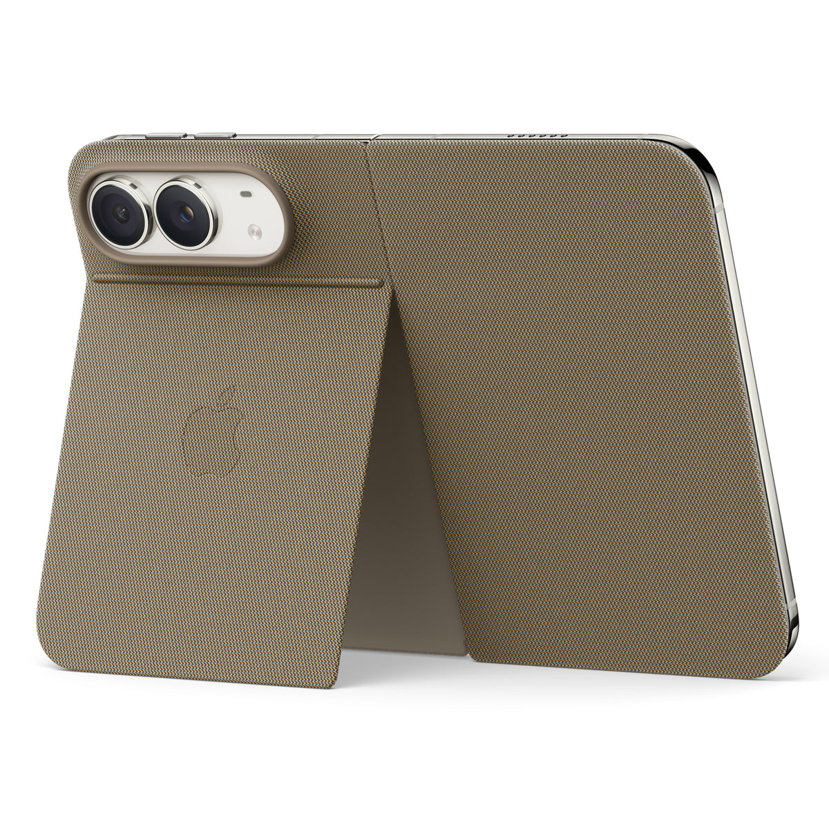 جراب أبل Folio بمسند لآيفون iPhone Duo باللون Taupe والمسند مفتوح