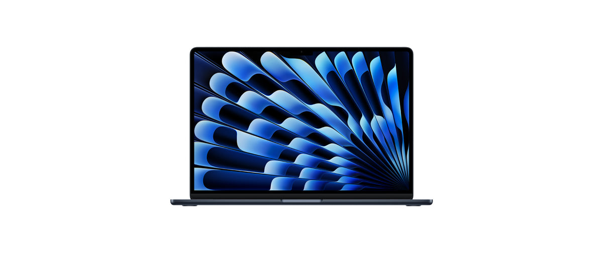 Apple MacBook Air 15-inch M4 in Midnight, open from the front