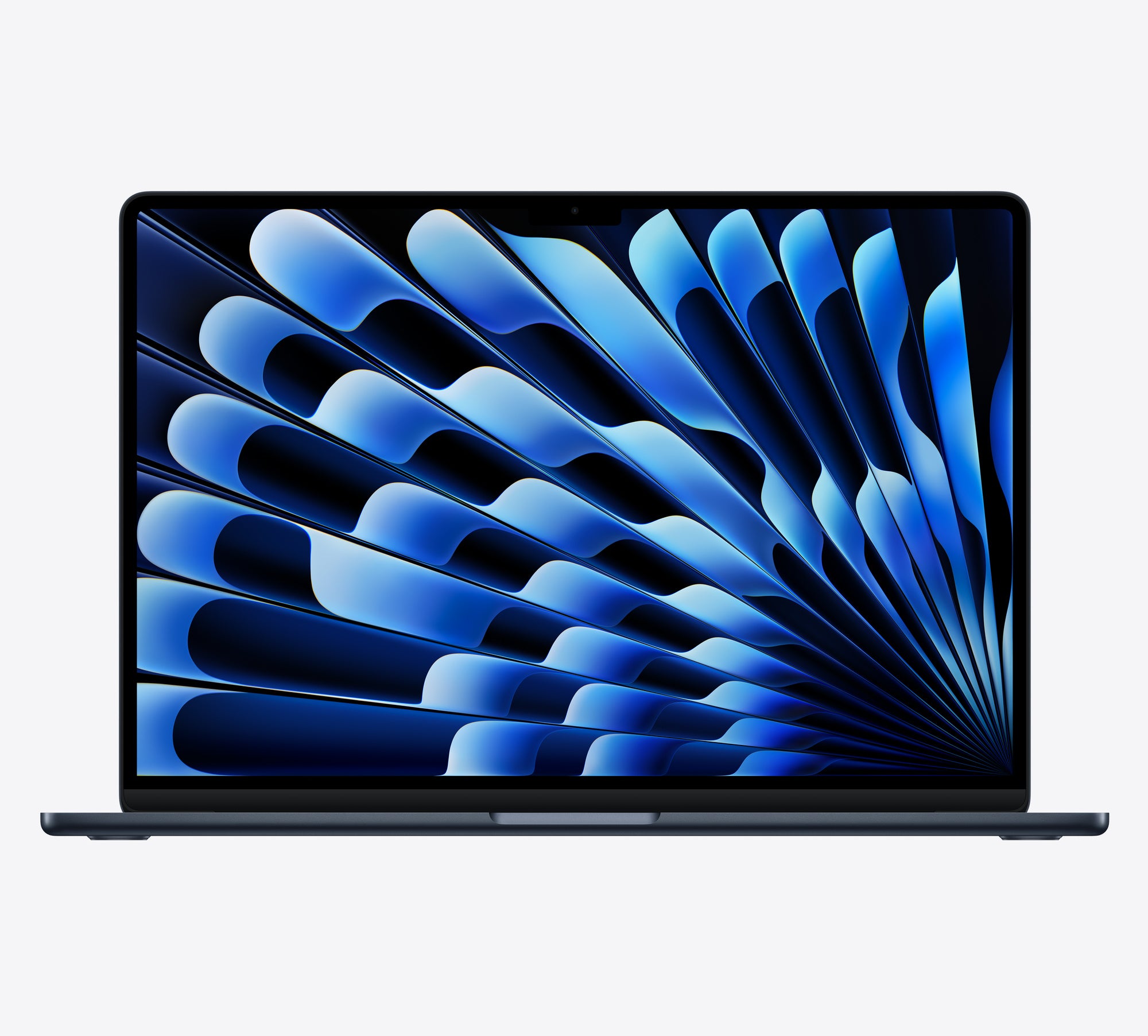 Apple MacBook Air 15-inch M5 in Midnight, open from the front