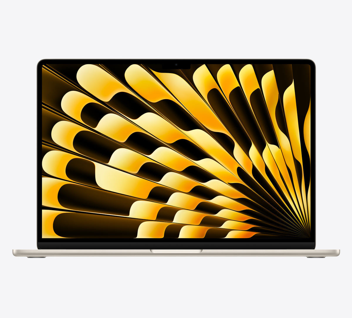 Apple MacBook Air 15-inch M5 in Starlight, open from the front