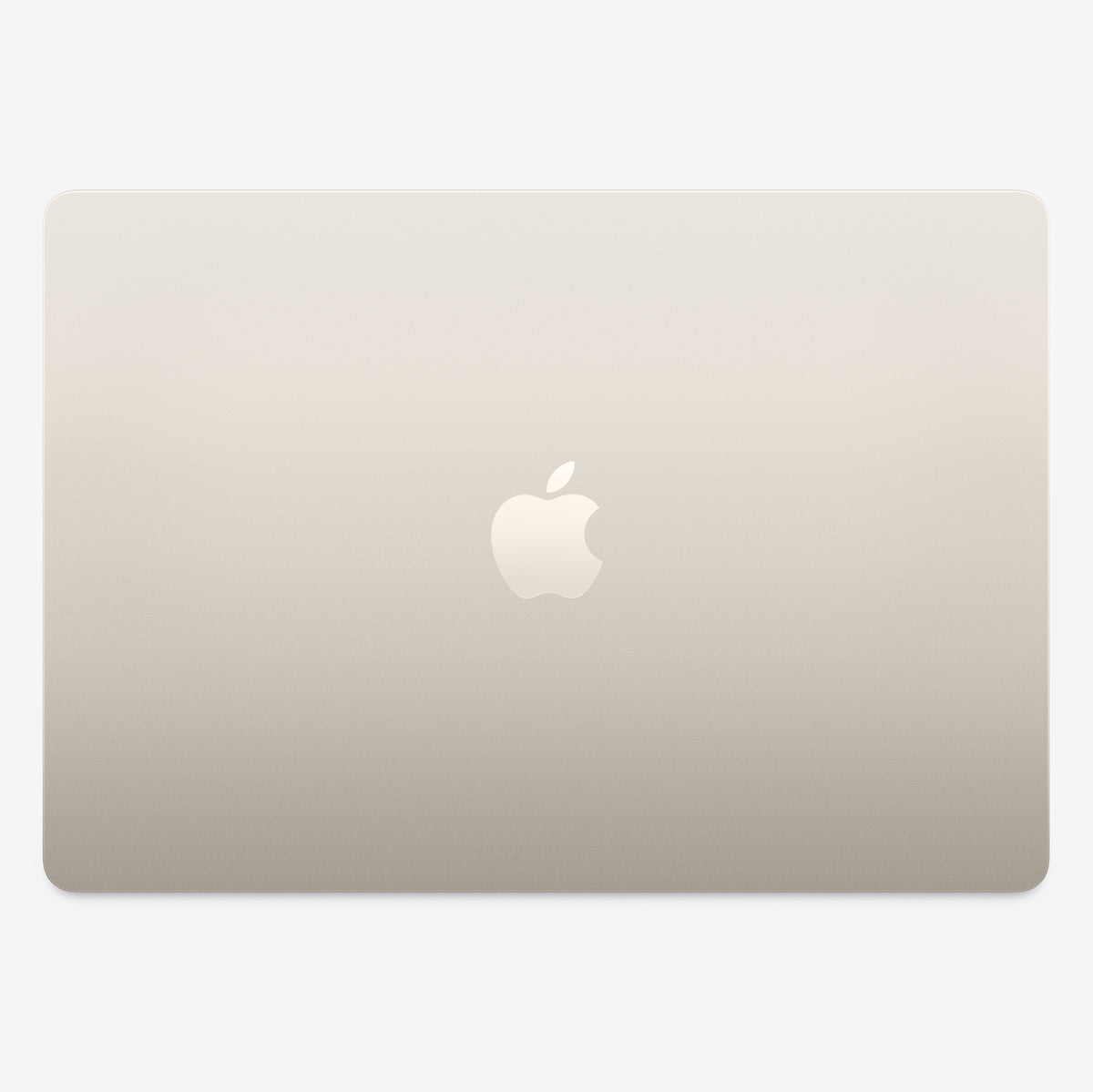 لابتوب Apple MacBook Air مقاس 15 بوصة بشريحة M5 باللون Starlight، مغلق ويظهر الغطاء