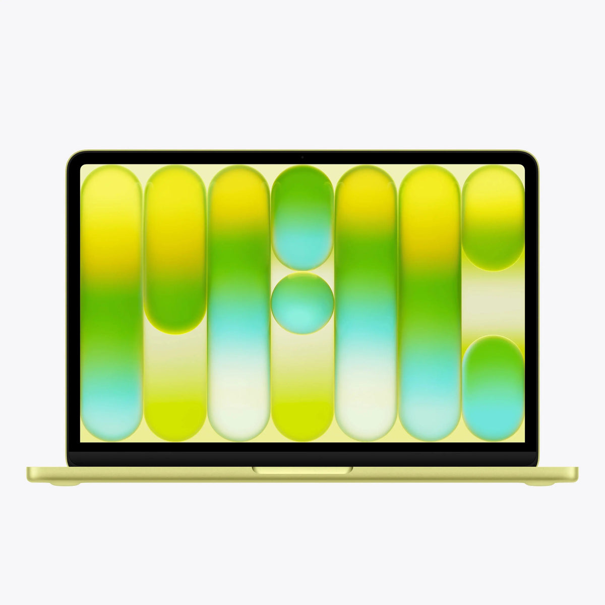 Apple MacBook Neo 13-inch in Citrus, open from the front