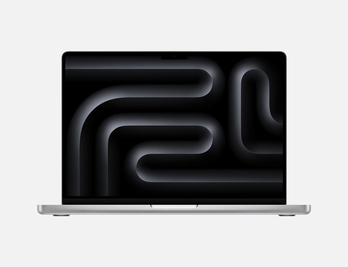 Apple MacBook Pro 14-inch M4 in Silver, open from the front